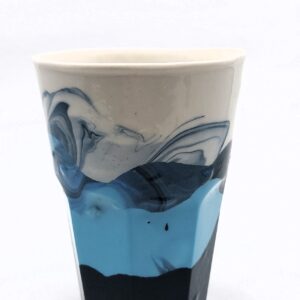 Grand gobelet "paysage" bleu