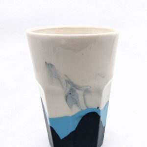 Grand gobelet "paysage" bleu