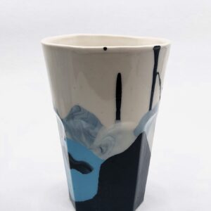 Grand gobelet "paysage" bleu