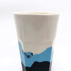 Grand gobelet "paysage" bleu
